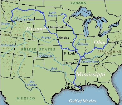 mississippi river map. MississippiRiver