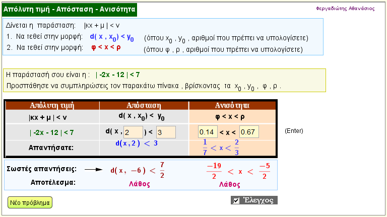 Απόλυτη τιμή - Απόσταση - Ανίσωση