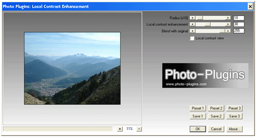 a photoshop plugin for local contrast enhancement and sharpening