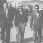 Στη Θεσσαλονίκη (1945). Από τ'αριστερά: Απ. Καλδάρας, Μπ. Μπακάλης, Ρουμελιώτης.