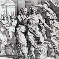 Η Αθηνά κάνει όμορφο τον Οδυσσέα πριν από τη συνάντηση με την Πηνελόπη.