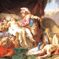 Ο Αχιλλέας παρουσιάζει τη σορό του Έκτορα στον νεκρό Πάτροκλο