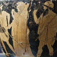 Ο Ευρυβάτης και ο Ταλθύβιος οδηγούν τη Βρισηίδα μακριά από τον Αχιλλέα