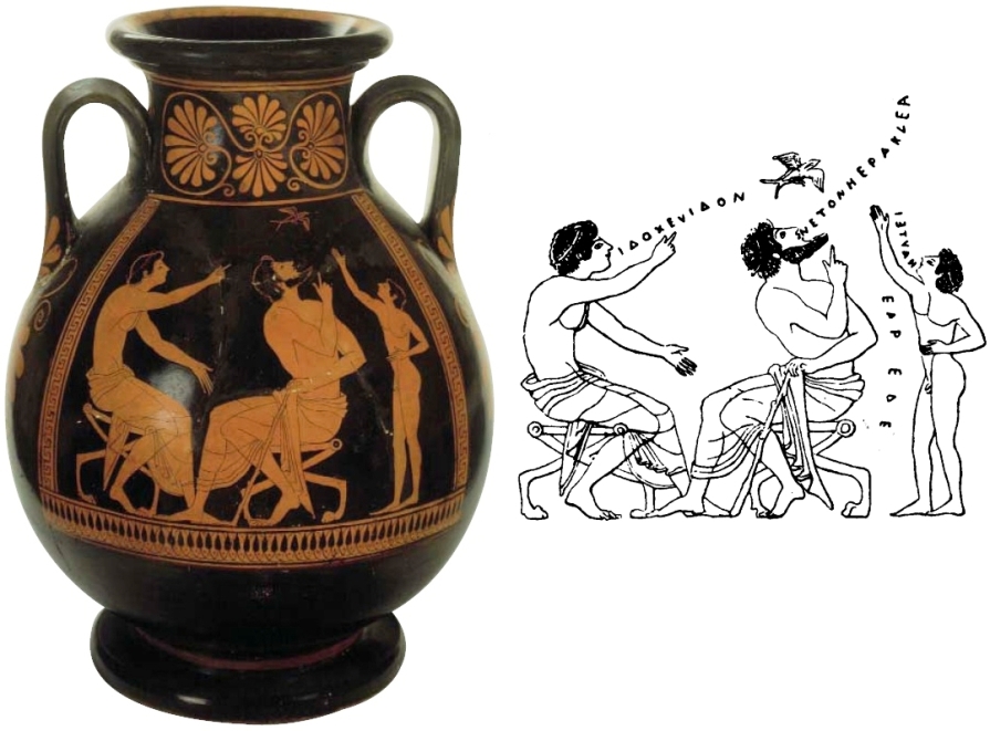 παράσταση σε αττικό αγγείο, 6ος αι. π.Χ., Αγία Πετρούπολη