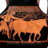 Ο Ηρακλής οδηγώντας τον ταύρο της Κρήτης