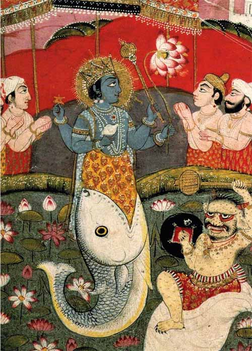 O θεός Βισνού, ο ύψιστος θεός του ινδικού πανθέου, προσωποποίηση του ήλιου