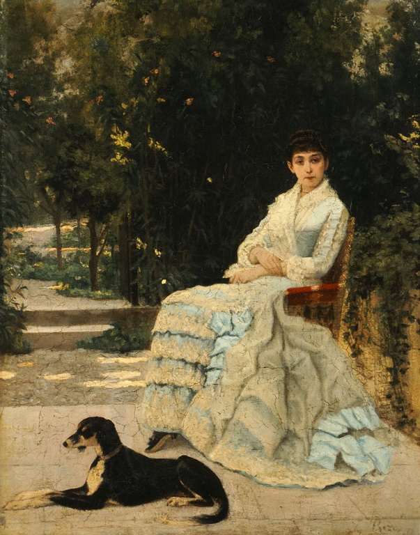 Ιάκωβος Ρίζος, Κυρία στον κήπο με το σκύλο της