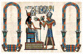 Ramses Proffers Flowers - Papyrus Cartouche