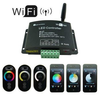 WiFi Wireless RGB LED Controller for Android Smartphone RF Touch Screen Dream Magic Remote Control Free