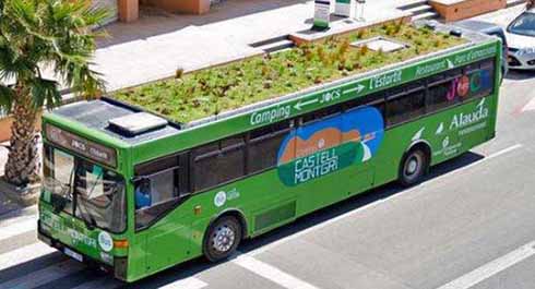 Πράσινη στέγη σε λεωφορείο