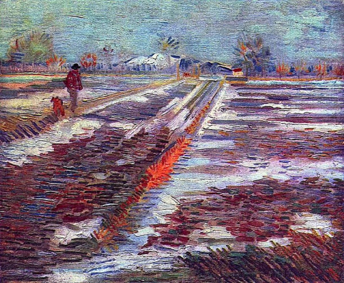 Landscape with snow - Vincent Van Gogh