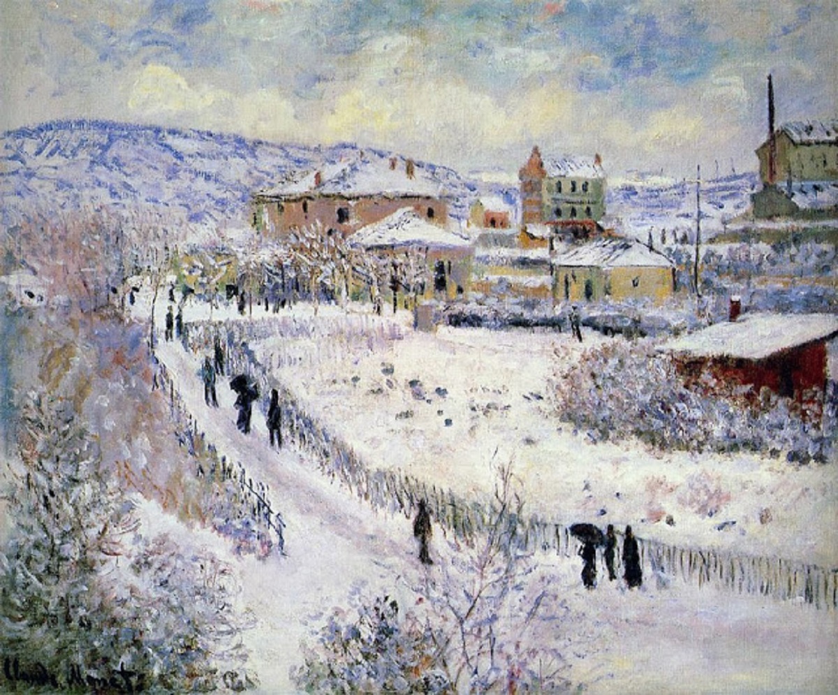 View of argentuil snow -  Monet