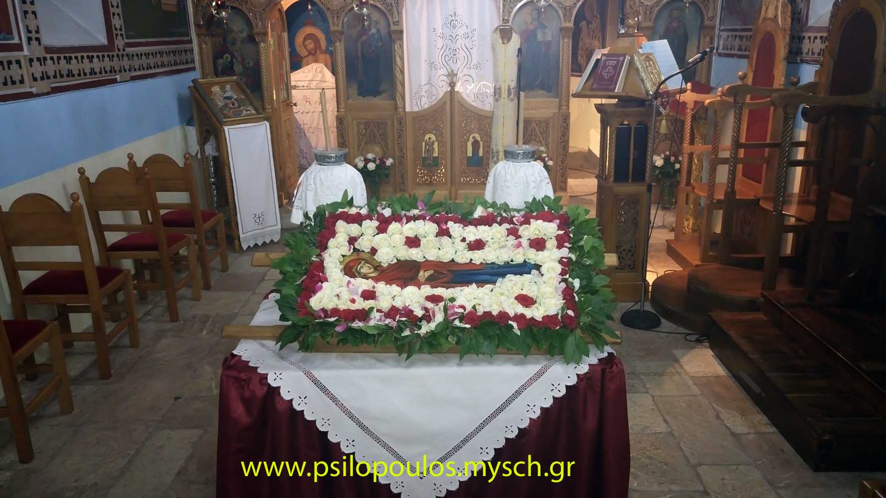 Η εικόνα της κοίμησης της Θεοτόκου στην  Ιερά Μονή της Κατσιμικάδας. 15 Αυγούστου 2017.