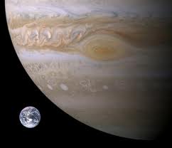 Earth and Jupiter size comparison