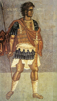 Φώτη Κόντογλου. Ο Μέγας Αλέξανδρος. Τοιχογραφία του Δημαρχείου Αθηνών. Αθήνα.