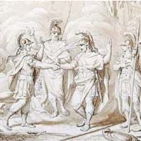 Η Αθηνά ομονοεί τους συγγενείς των μνηστήρων με τον Οδυσσέα.