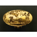Εμφάνιση εικόνας Χρυσό σφραγιστικό δαχτυλίδι με παράσταση ταυροκαθαψίων